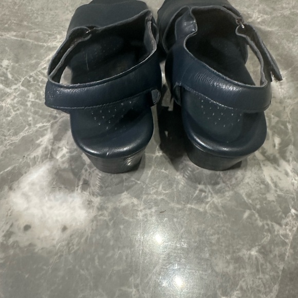 SAS Suntimer Womens Heeled Sandals Navy BlueLeather Tripad Comfort Shoes Size  7 - Picture 4 of 6